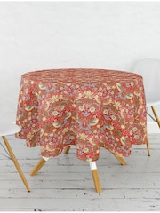 William Morris Gallery Red Strawberry Thief 100% Cotton Table Cloth - Image 2 of 2