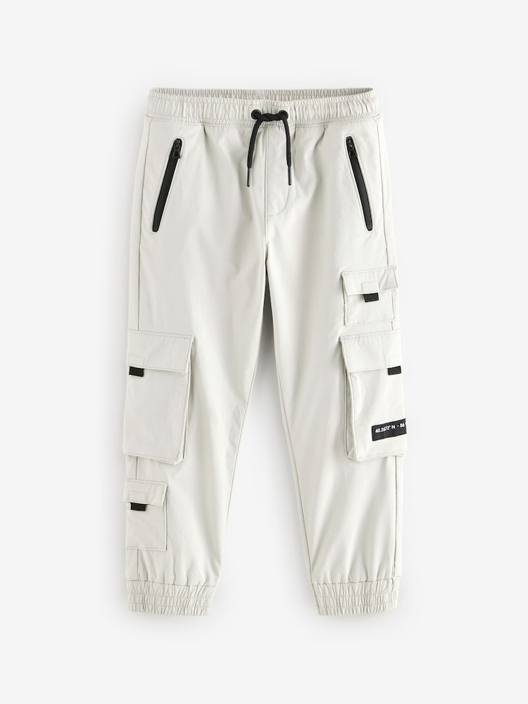 Light Grey Cargo Premium Putty Trousers (3-16yrs) - Image 7 of 13