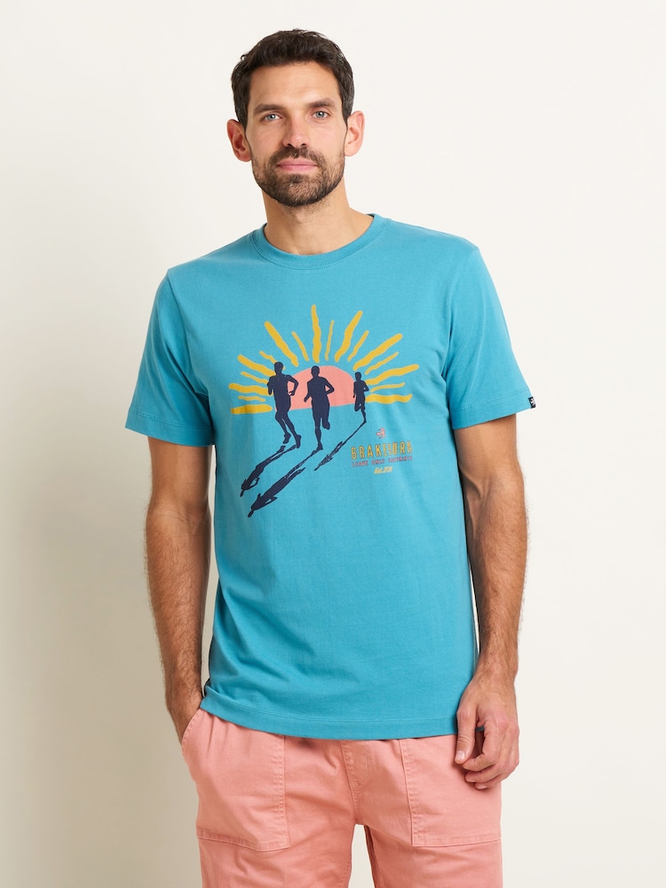 Brakeburn Blue Runners 100% Cotton T-Shirt - Image 1 of 4