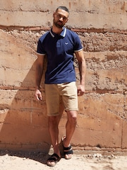Threadbare Stone Overdyed Denim Shorts with Stretch - Image 4 of 4