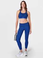 Sweaty Betty Blue Apex Geo Print Medium Power Support Sports Bra - Image 4 of 7