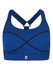 Sweaty Betty Blue Apex Geo Print Medium Power Support Sports Bra - Image 5 of 7