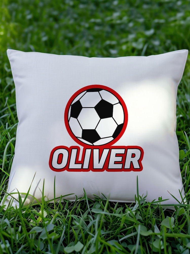 Personalised Football Icon Cushion Cover by Treat Republic - Image 1 of 3 Personalised Football Icon Cushion Cover by Treat Republic - Image 1 of 3
