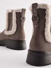 Neutral Standard/Wide Fit Forever Comfort® Faux Fur Lined Chelsea Ankle Boots - Image 5 of 5