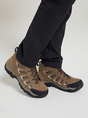 Mountain Warehouse Brown Mens Wide Fit Field Waterproof Vibram Walking Boots - Image 1 of 5