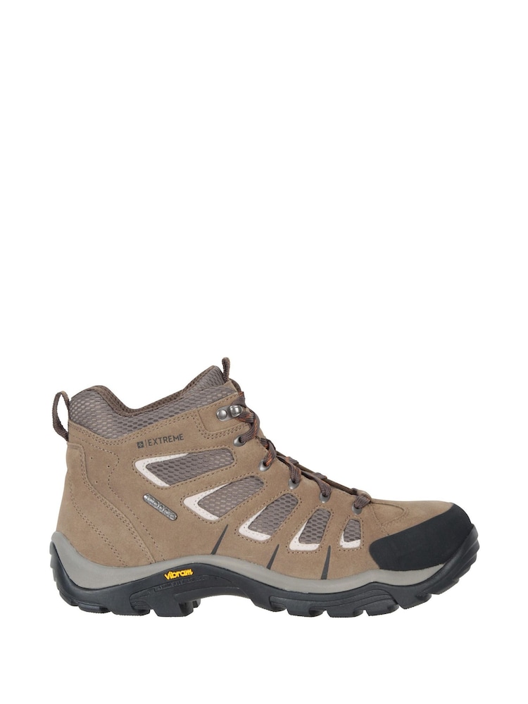Mountain Warehouse Brown Mens Wide Fit Field Waterproof Vibram Walking Boots - Image 2 of 5