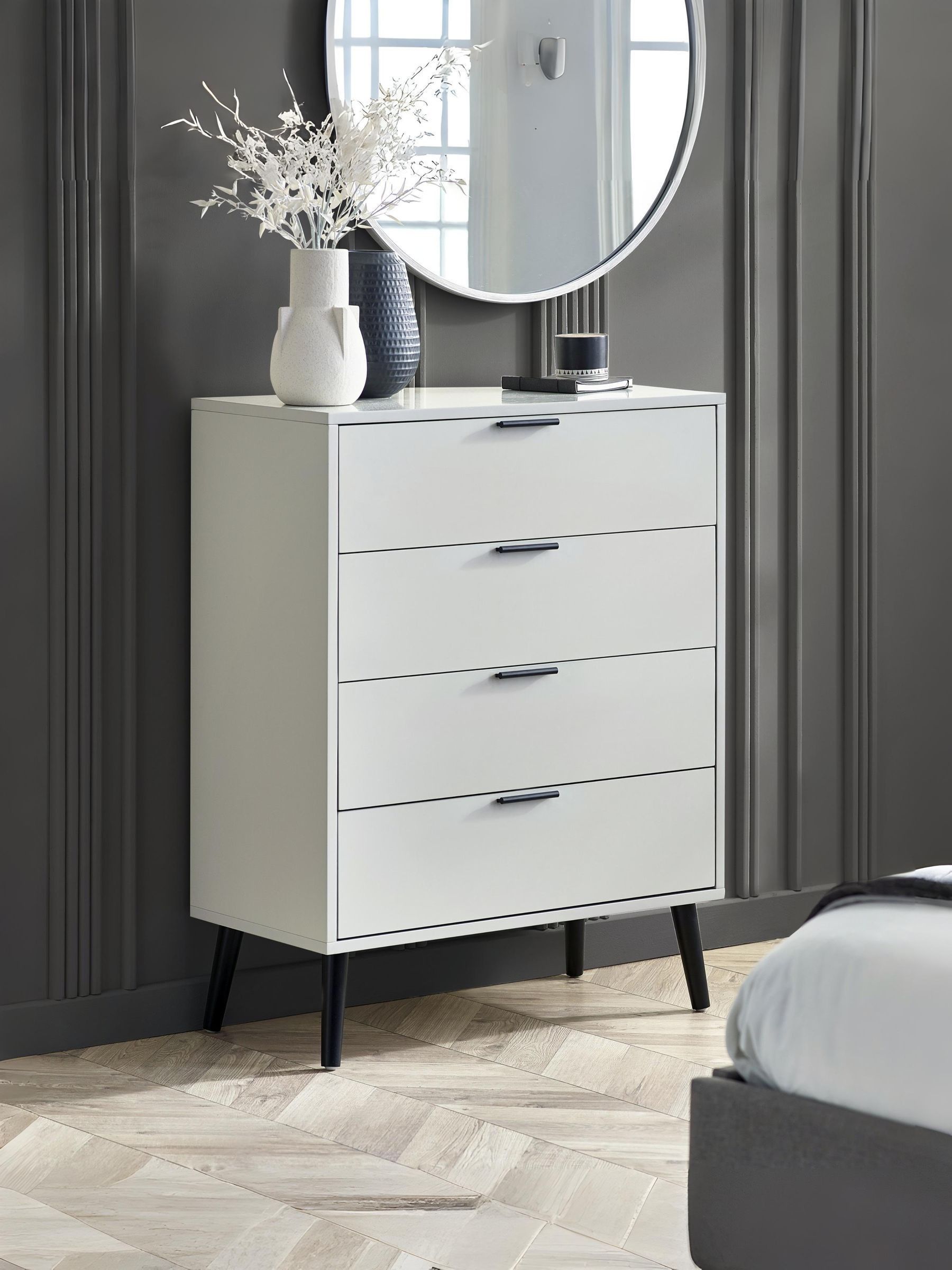 Julian Bowen Unisex Grey Alba 4 Drawer Wide Chest - Image 7