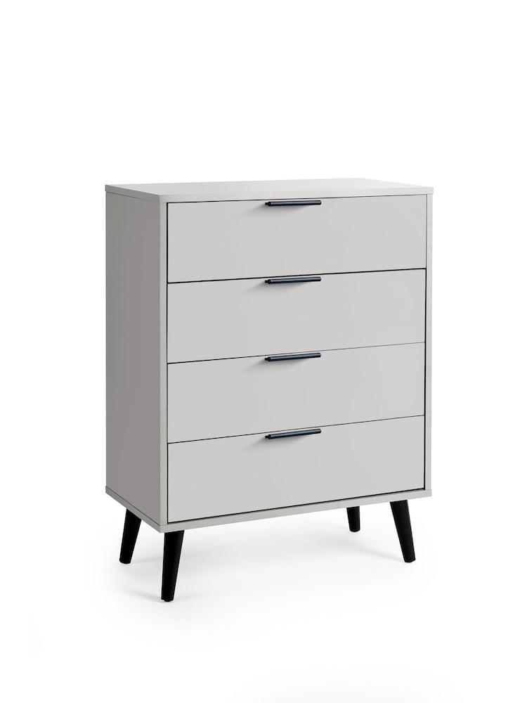 Julian Bowen Grey Alba 4 Drawer Wide Chest - Image 1 of 4