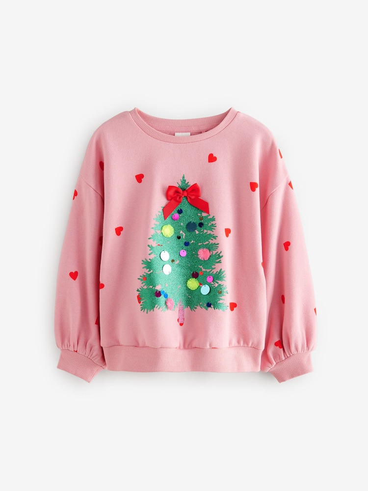 Christmas Jumper Christmas Tree Hoodie H&m Pink Hm Christmas