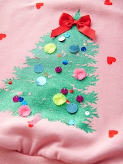 Pink Embellished Christmas Sweatshirt (3-16yrs) - Image 7 of 7