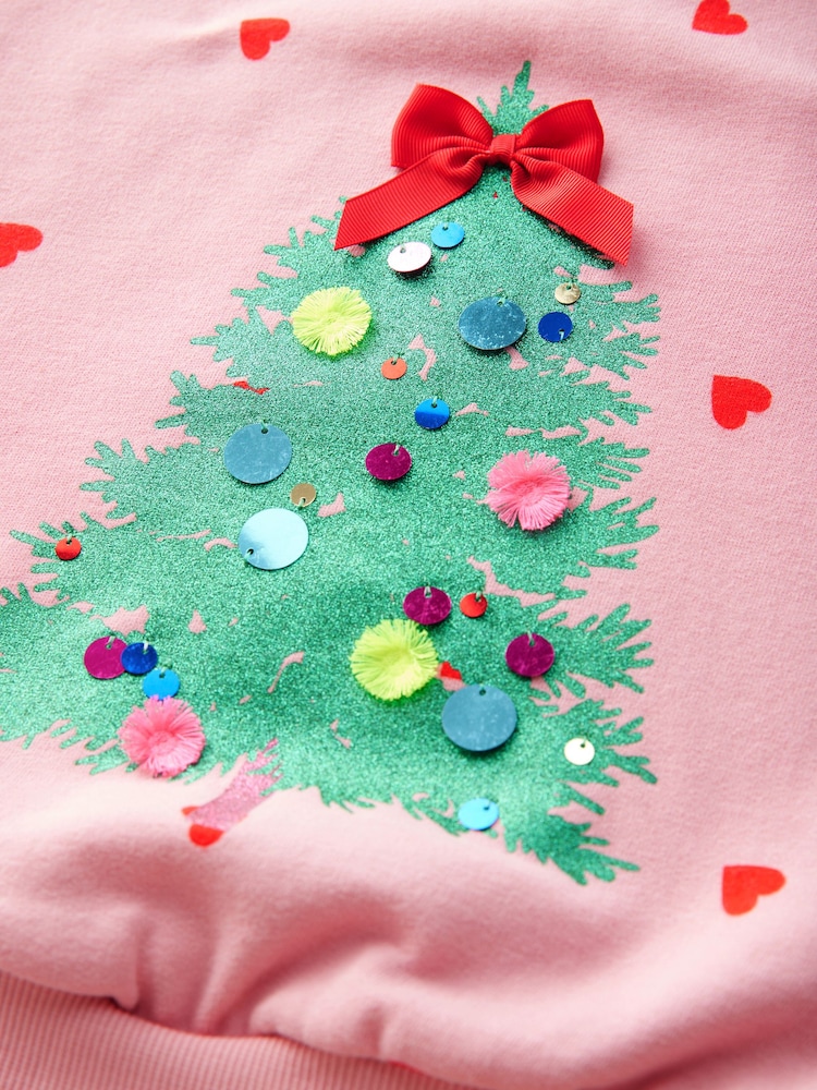 Pink Embellished Christmas Sweatshirt (3-16yrs) - Image 7 of 7