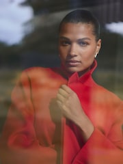 Red Premium Handsewn Wool Blend Blazer Coat - Image 4 of 9