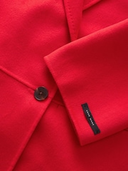 Red Premium Handsewn Wool Blend Blazer Coat - Image 7 of 9