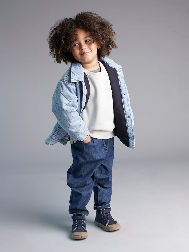 KIDLY Blue Quilted 100% Cotton Shacket - Image 1 of 5
