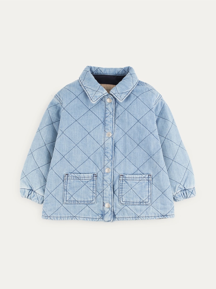 KIDLY Blue Quilted 100% Cotton Shacket - Image 2 of 5