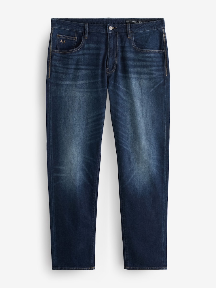 Armani Exchange temnomodra Wash Straight denim Jeans - Slika 5 iz 5