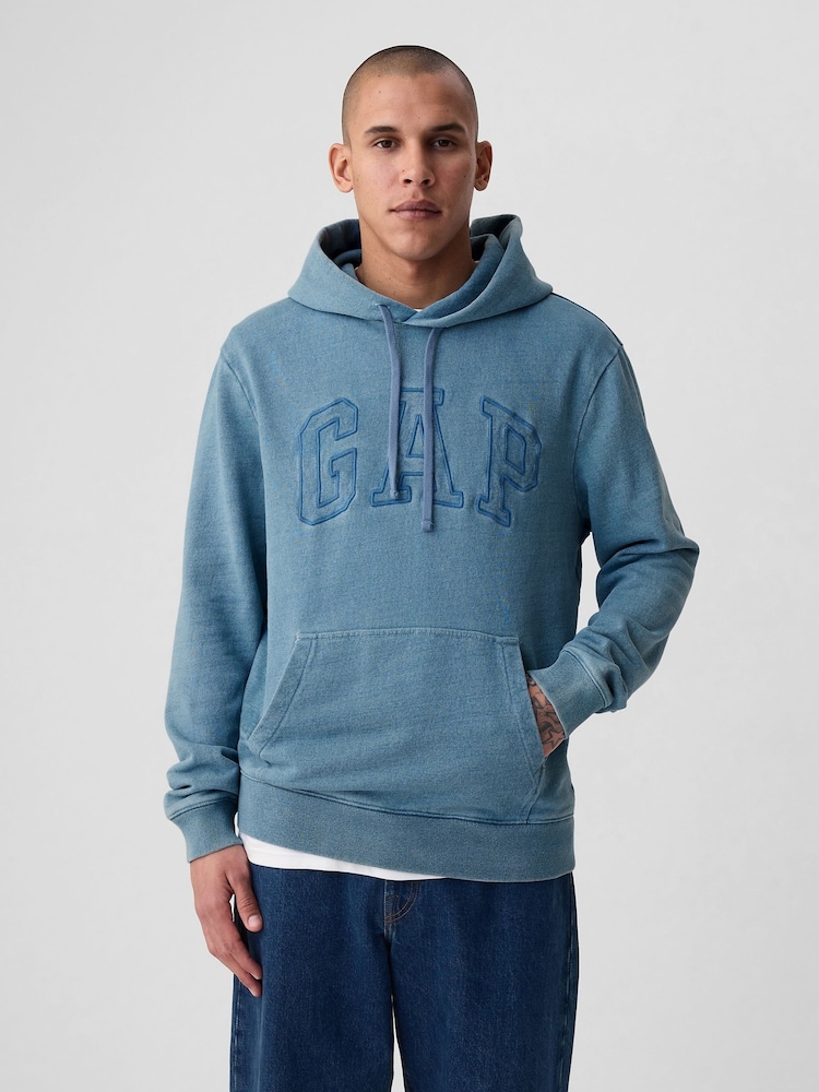 Gap Blue Cotton Arch Logo Hoodie - Image 1 of 5