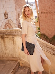 Phase Eight Natural Willow Utility Midi Dress With Linen - Image 2 of 8