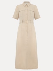 Phase Eight Natural Willow Utility Midi Dress With Linen - Image 8 of 8