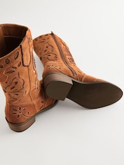 Tan Brown Suede Butterfly Western Boots - Image 11 of 11