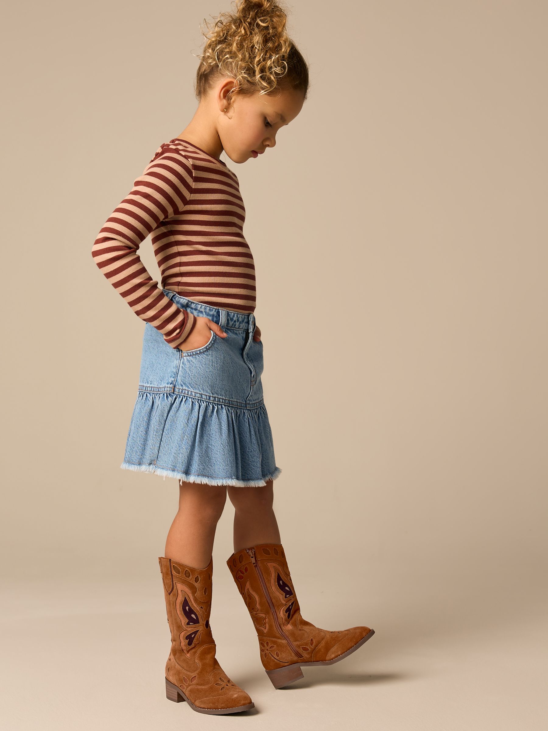 ウエスタンブーツ　ancho ブラウン Next：日本 タン ブラウン スエード - 蝶 ウエスタンブーツ from