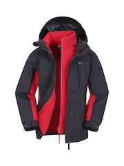 Mountain Warehouse Black Kids Cannonball 3 in 1 Waterproof Jacket - Image 2 of 5