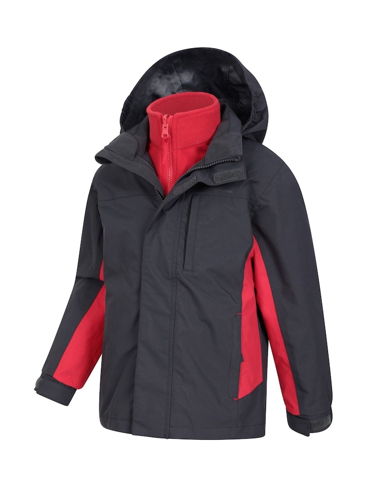 Noir - Veste imperméable Mountain Warehouse Kids Cannonball 3 en 1 - Image 4 of 5