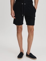 Reiss Vulcan short van badstof met trekkoord - Image 1 of 6