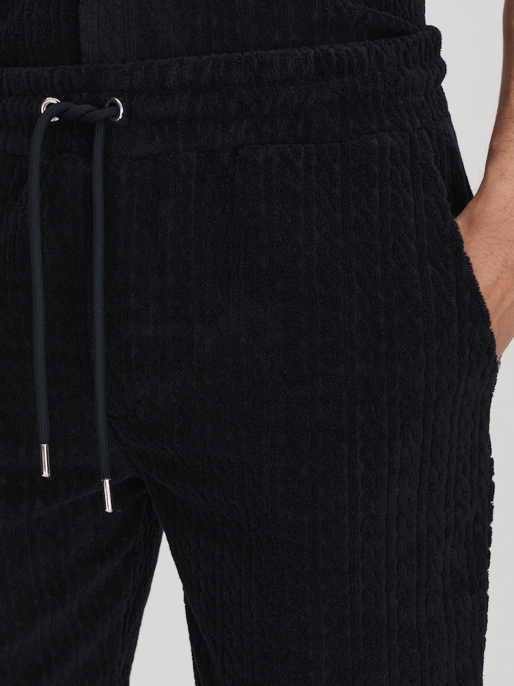 Reiss Vulcan short van badstof met trekkoord - Image 4 of 6