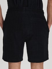 Reiss Vulcan short van badstof met trekkoord - Image 5 of 6