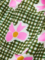Pink/Green Bow Print 100% Cotton Shirt Dress (3mths-8yrs) - Image 12 of 12