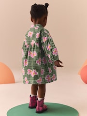 Pink/Green Bow Print 100% Cotton Shirt Dress (3mths-8yrs) - Image 2 of 12