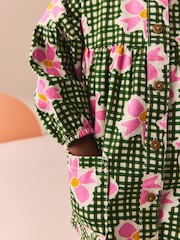 Pink/Green Bow Print 100% Cotton Shirt Dress (3mths-8yrs) - Image 7 of 12