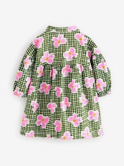 Pink/Green Bow Print 100% Cotton Shirt Dress (3mths-8yrs) - Image 9 of 12