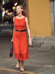Boden Red Scarlet Ottoman Ponte Dress - Image 1 of 6