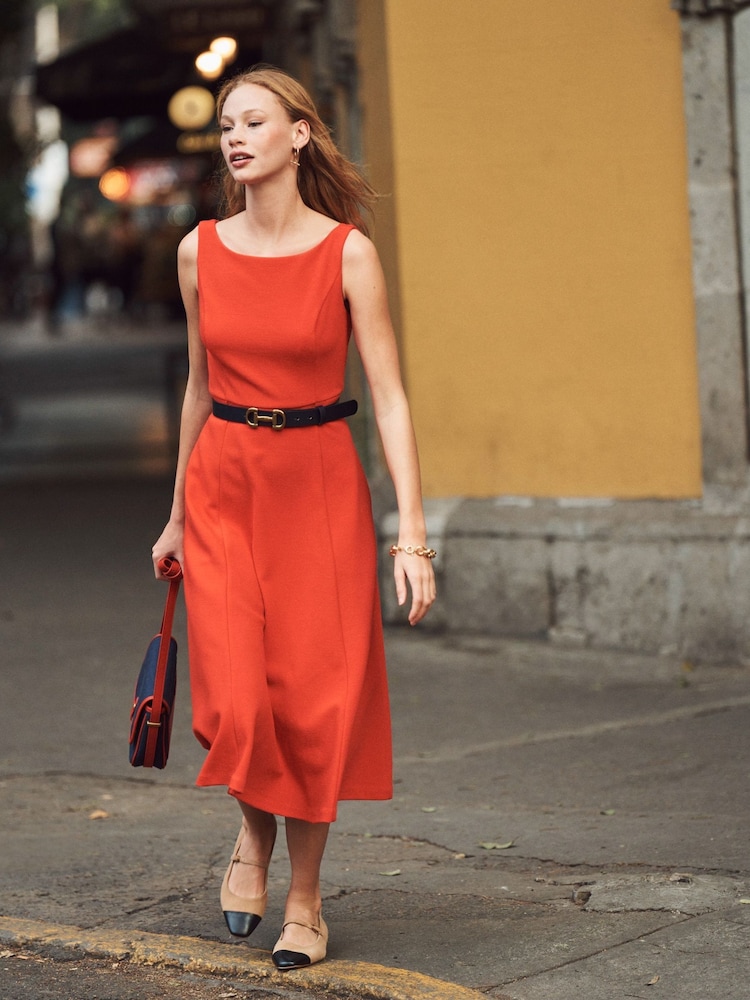 Boden Red Scarlet Ottoman Ponte Dress - Image 1 of 6