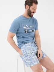 FatFace Blue Trevose VW Tile Swim Shorts - Image 3 of 5
