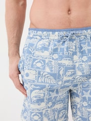 FatFace Blue Trevose VW Tile Swim Shorts - Image 4 of 5