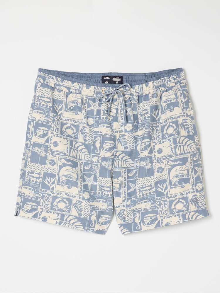 FatFace Blue Trevose VW Tile Swim Shorts - Image 5 of 5
