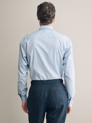 Blue Check Slim Fit Premium Two-Fold Cotton Shirt - Image 3 of 7