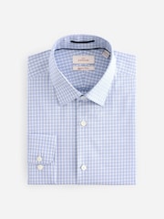 Blue Check Slim Fit Premium Two-Fold Cotton Shirt - Image 5 of 7