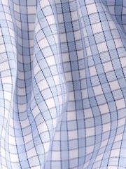 Blue Check Slim Fit Premium Two-Fold Cotton Shirt - Image 7 of 7