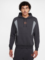 Nike Grey Air Fleece Pullover Hoodie - Image 1 of 7