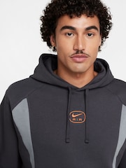 Nike Grey Air Fleece Pullover Hoodie - Image 3 of 7