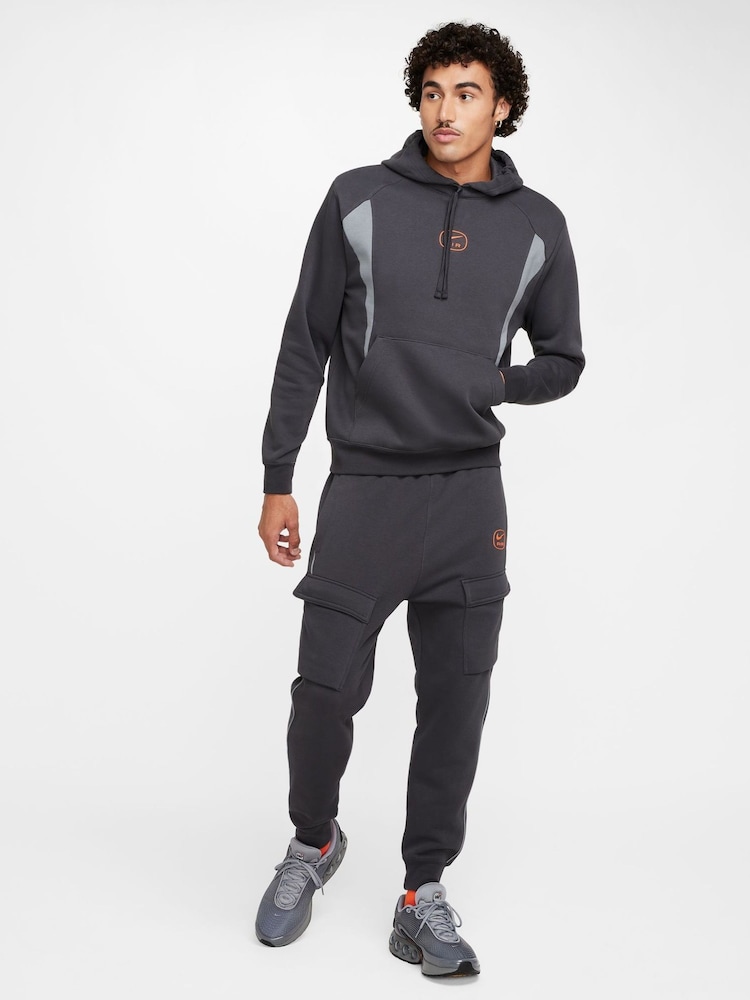 Nike Grey Air Fleece Pullover Hoodie - Image 7 of 7