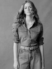 Tan Brown Long Sleeve Faux Suede Shirt - Image 5 of 8