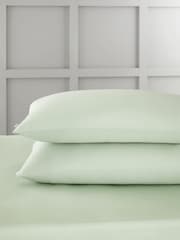 Bianca Set of 2 Green 400 Thread Count 100% Cotton Sateen Pillowcases - Image 1 of 4