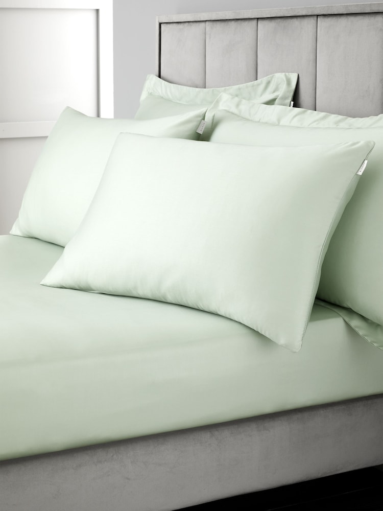 Bianca Set of 2 Green 400 Thread Count 100% Cotton Sateen Pillowcases - Image 2 of 4