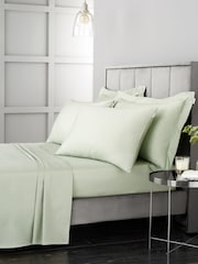 Bianca Set of 2 Green 400 Thread Count 100% Cotton Sateen Pillowcases - Image 4 of 4