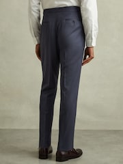 Reiss Airforce Blue Bartley Textured Wool Slim Fit Trousers - Image 5 of 6